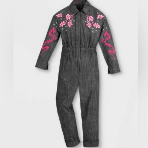 Disney Mulan Jumpsuit Sz5/6 Embroidered Studded - Picture 1 of 6